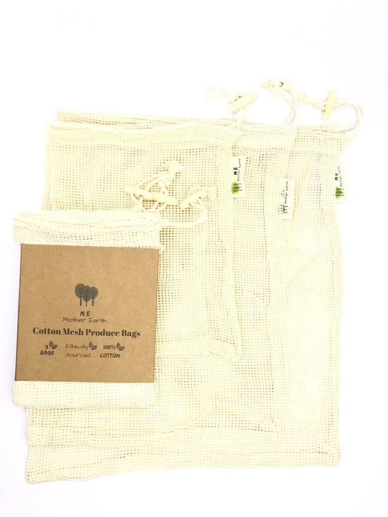 Cotton Mesh Produce Bags- 3 pack